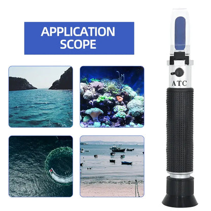 Handheld Refractometer Sea Salt Salinity Meter 0–10% (available with or without box)