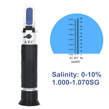 Handheld Refractometer Sea Salt Salinity Meter 0–10% (available with or without box)
