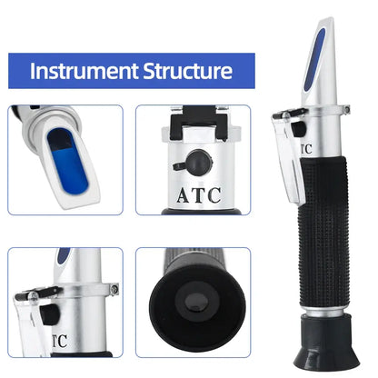 Handheld Refractometer Sea Salt Salinity Meter 0–10% (available with or without box)
