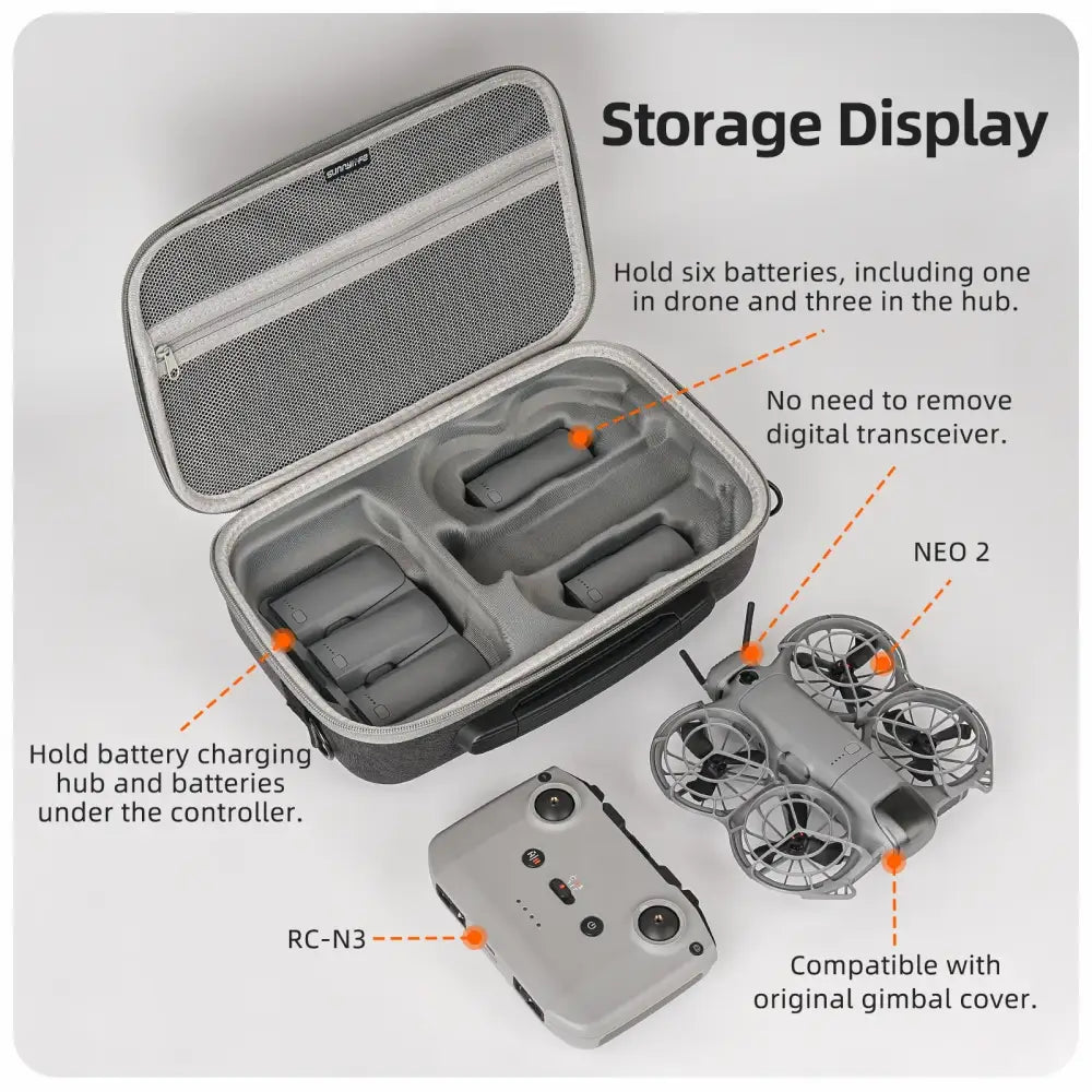 Hard PU Carrying Case for DJI Neo 2 (4 types of case available)