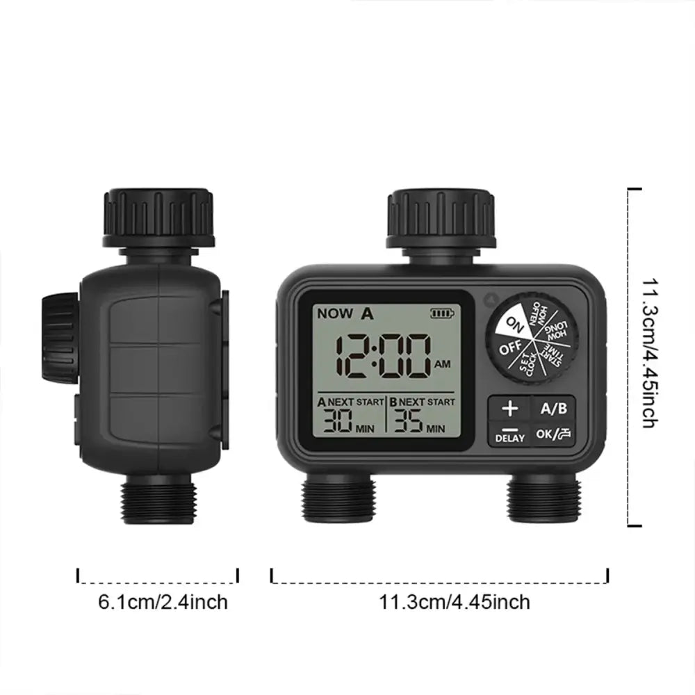 HCT-M06 Digital 2-Outlet Water Timer with Independent Zone Control