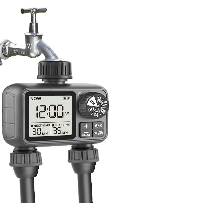 HCT-M06 Digital 2-Outlet Water Timer with Independent Zone Control