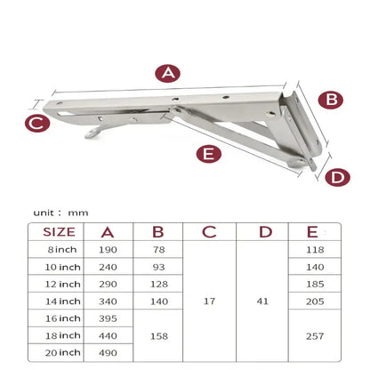 Heavy Duty Folding Shelf Brackets for RV / Caravan Tables (2PCS)