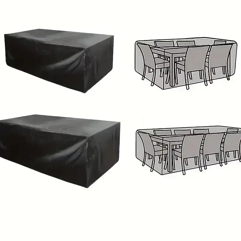 Heavy-Duty Waterproof Patio Furniture Cover – Square Design (Black)