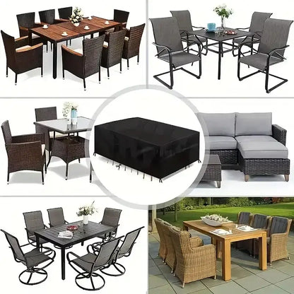 Heavy-Duty Waterproof Patio Furniture Cover – Square Design (Black)