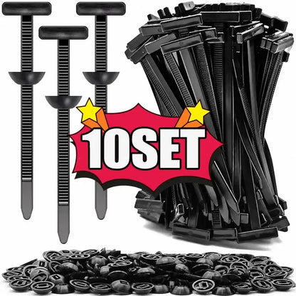 Heavy-Duty Nylon Self-Locking Zip Ties with Buckle & Pin Button