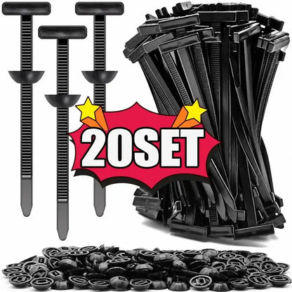 Heavy-Duty Nylon Self-Locking Zip Ties with Buckle & Pin Button