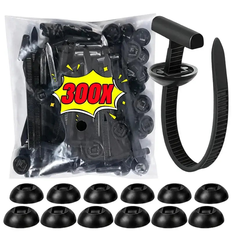 Heavy-Duty Nylon Self-Locking Zip Ties with Buckle & Pin Button