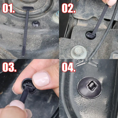 Heavy-Duty Nylon Self-Locking Zip Ties with Buckle & Pin Button