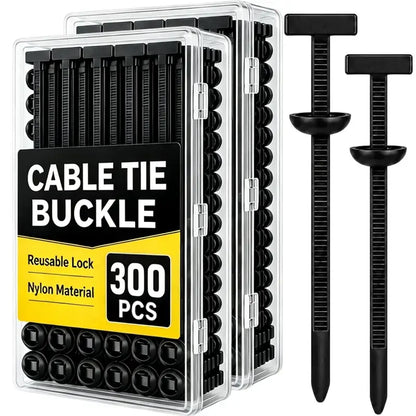 Heavy-Duty Nylon Self-Locking Zip Ties with Buckle & Pin Button