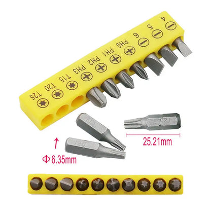 Hex Bit Set for Electric Drills (10Pcs)