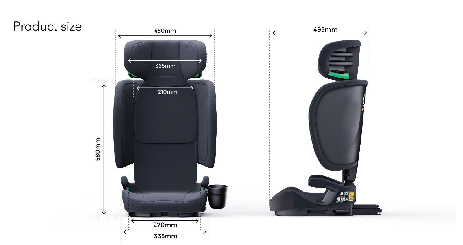 Baby Brightness SecureFit Pro 2 Portable Travel Booster Car Seat Black - image 12