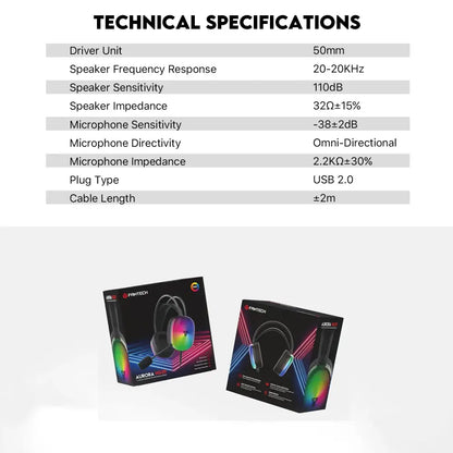 HG29 7.1 Wired Gaming Headset with RGB & 50mm Drivers