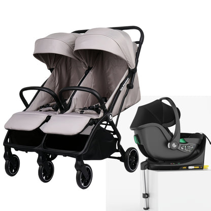 Double Pram – FlexGo Duo with Infant Capsule and ISOFIX Base(Beige)