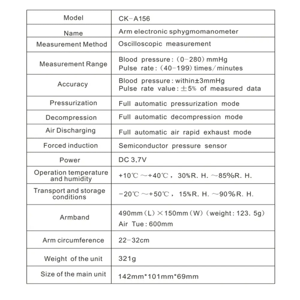 High-Accuracy Digital Sphygmomanometer – Arm Blood Pressure Monitor