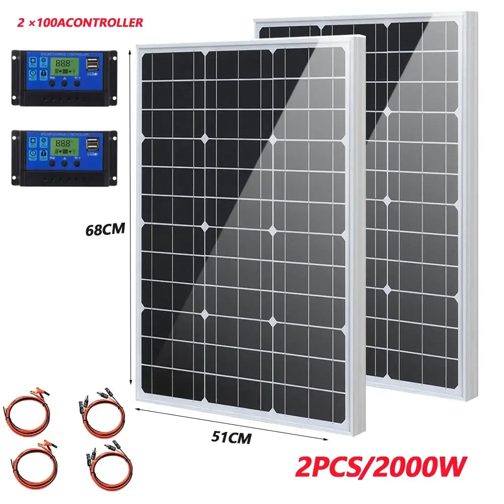 High-Efficiency 18V Rigid Solar Panel 1000–3000W (different sets available)