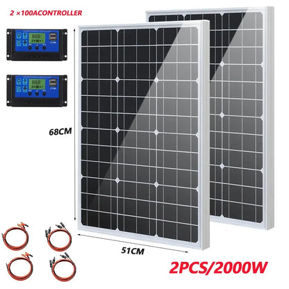 High-Efficiency 18V Rigid Solar Panel 1000–3000W (different sets available)