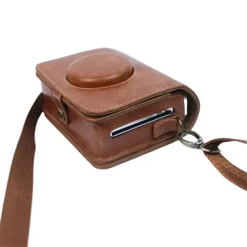 Faux Leather Protective Camera Case for Instax Mini EVO with Shoulder Strap