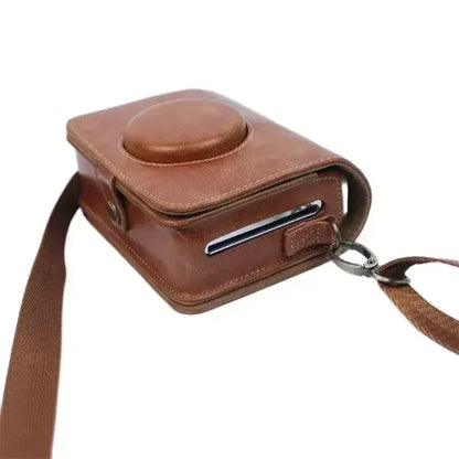 Faux Leather Protective Camera Case for Instax Mini EVO with Shoulder Strap