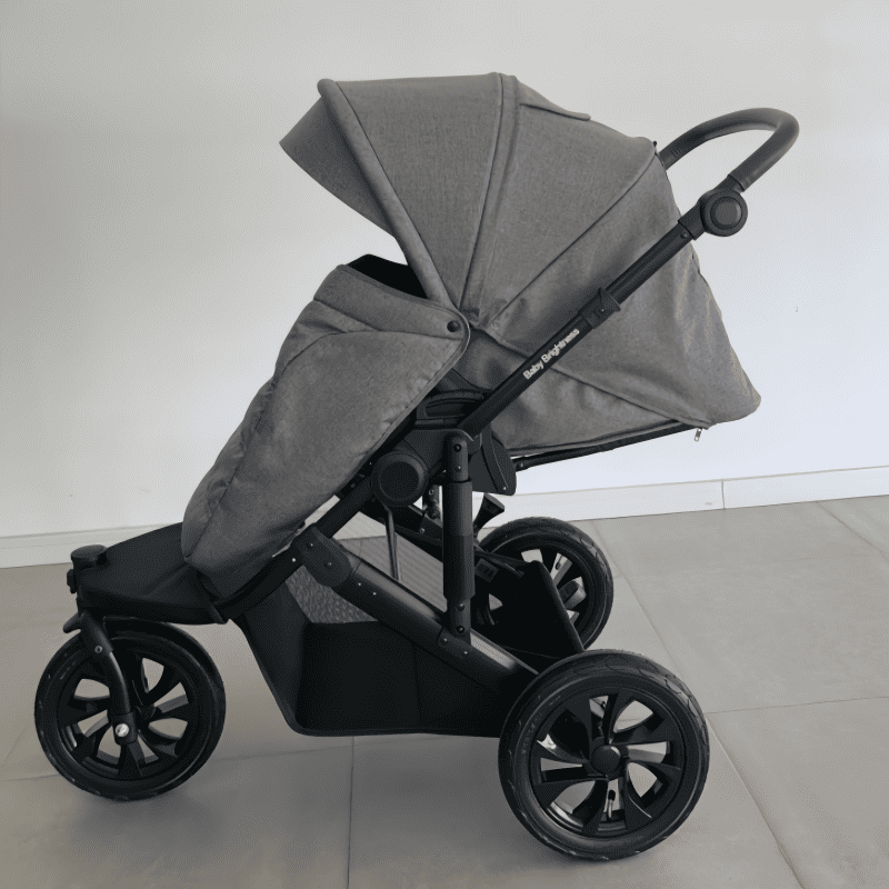 Newborn Pram – EasyGo 1+ Three Wheel Stroller with Carrycot and Car Seat (Grey)