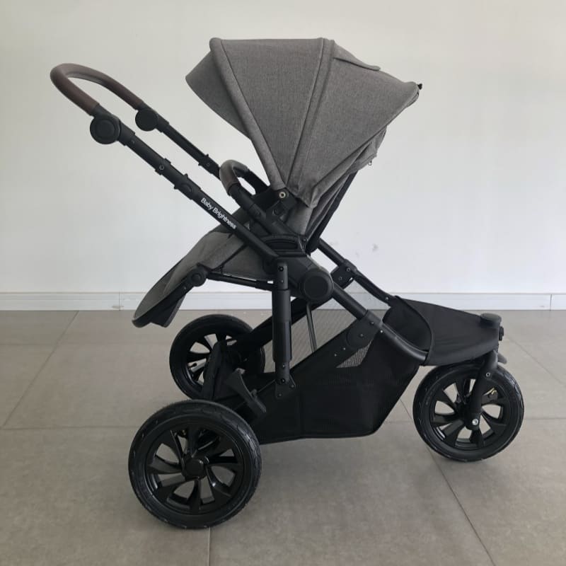 Newborn Pram – EasyGo 1+ Three Wheel Stroller with Carrycot and Car Seat (Black)