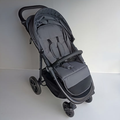 Newborn Pram – Poplar Stroller with Carrycot, Car Seat and Rotating ISOFIX Base (Black)