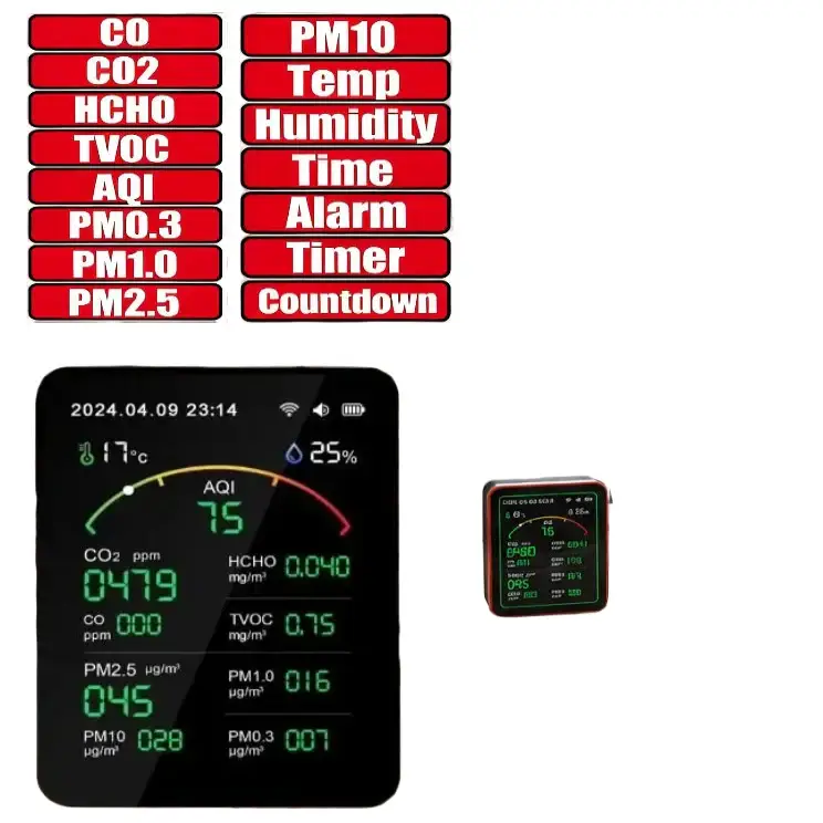 Home Air Quality Monitor – 15-in-1 Gas Detector