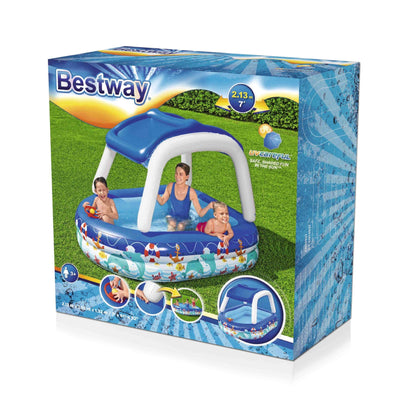 Bestway 213x155x132cm Kids Play Pools Above Ground Inflatable Swimming Pool Canopy Sunshade