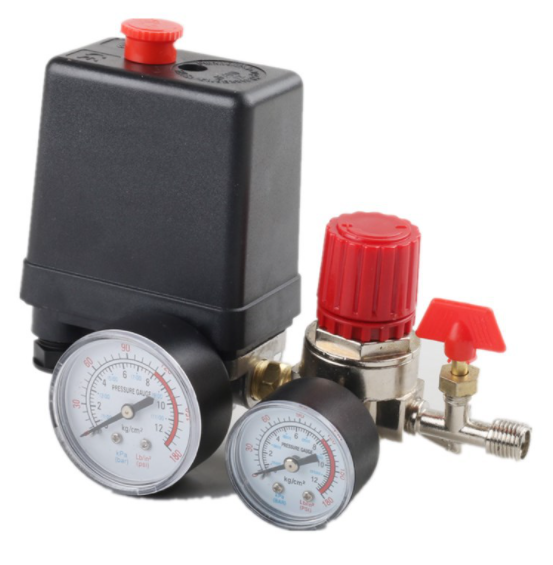 90-120PSI Pressure Switch Valve Air Compressor Control Manifold Regulator Gauges - salelink.co.nz