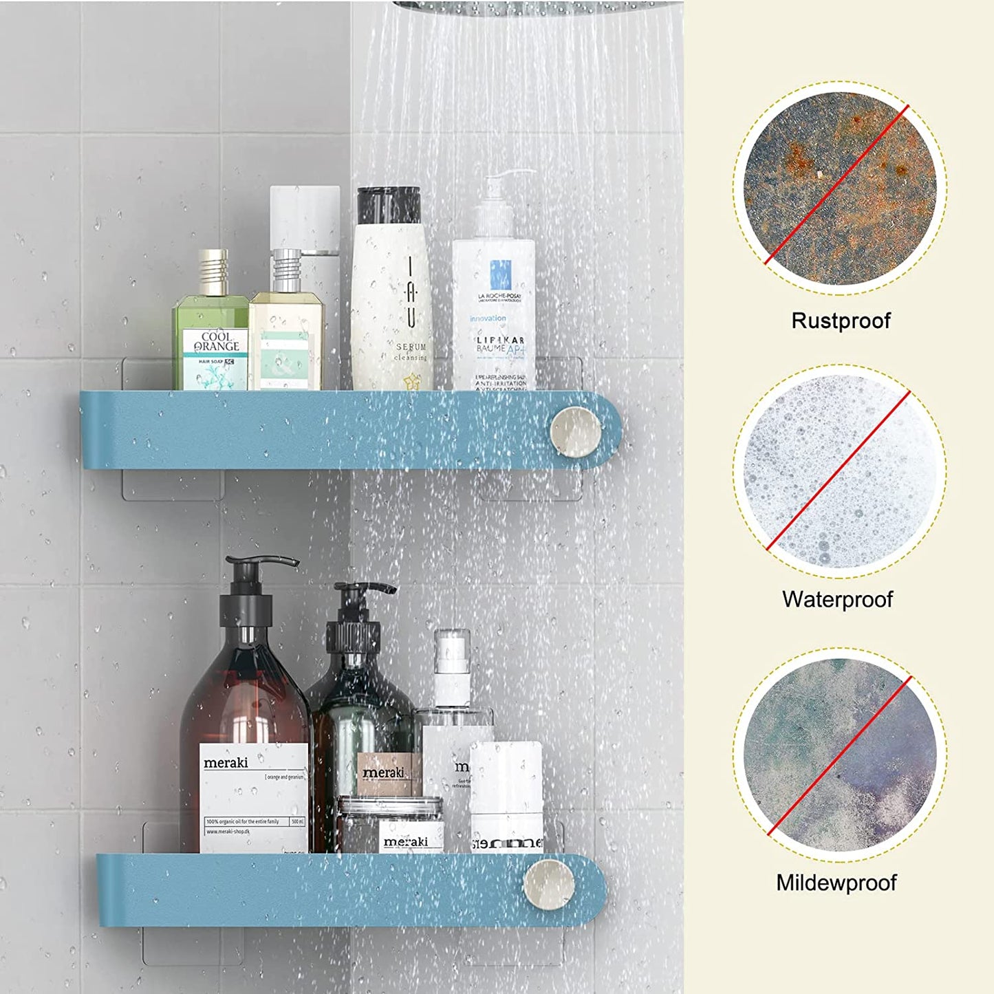 Corner Shower Caddy Bathroom Storage Shelf Holder Rack Adhesive