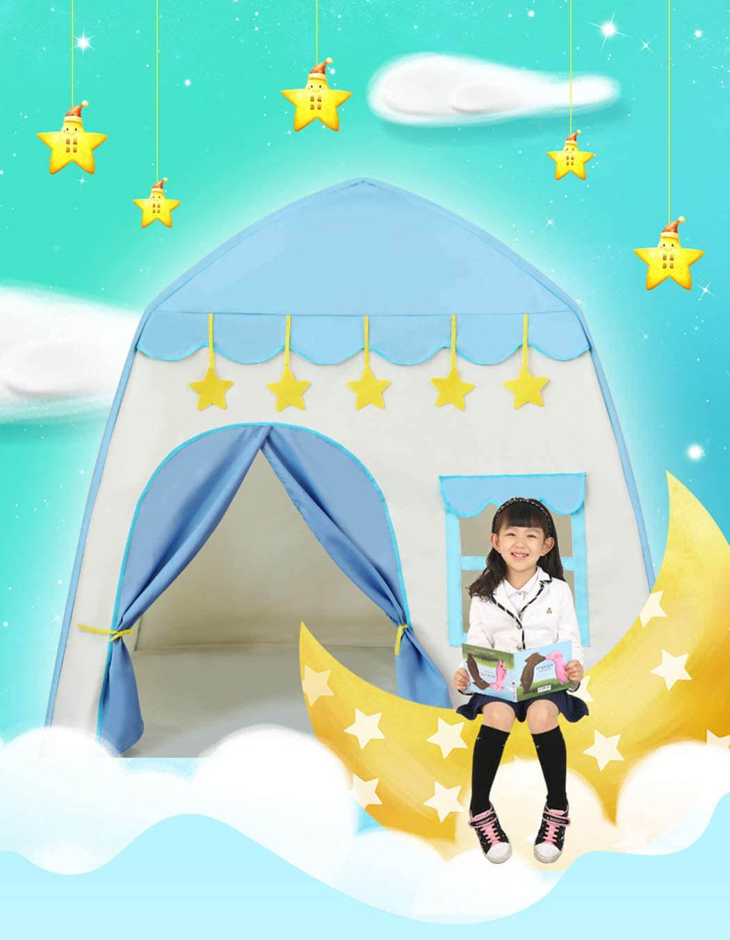 130x100x130cm Kids Play Tent Princess Castle