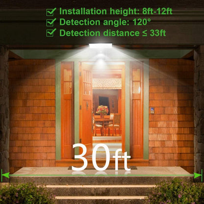 90LED Solar Powered Exterior Wall Security Light Warm White