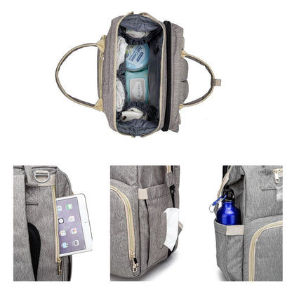 New Nappy Diaper Bag & Travel Crib-Grey