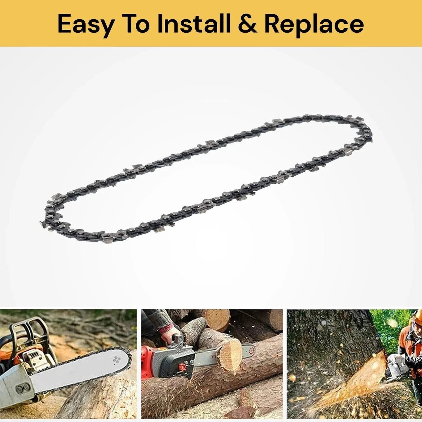 12" Chainsaw Chain Blade Saw Replace Semi Chisel - salelink.co.nz