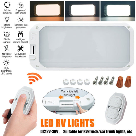 LED Roof Cabin Light 12V Interior Caravan Trailer Motorhome RV Boat Ceiling Lamp