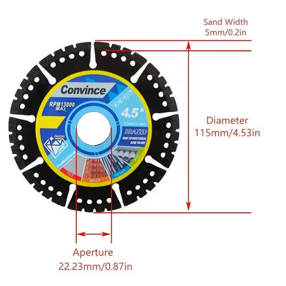 3pcs 4.5'' Metal Cutting Blade