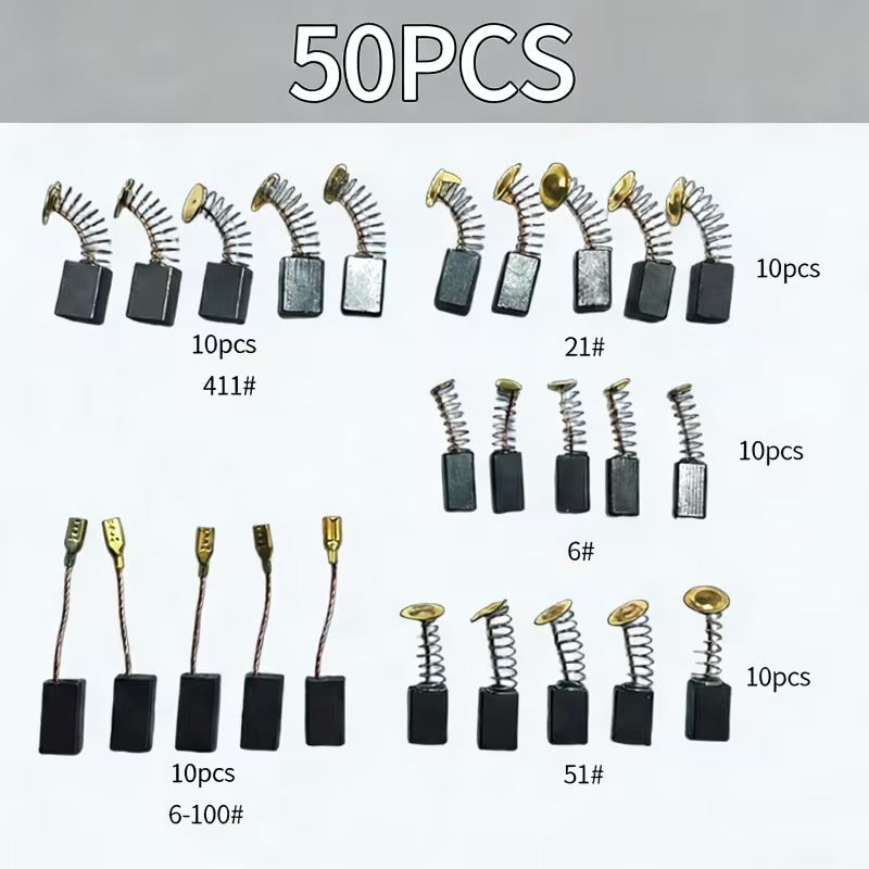 50pcs Electric Motor Carbon Brush with Metal Bases