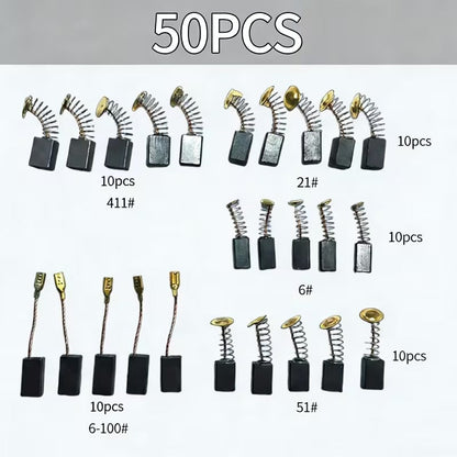 50pcs Electric Motor Carbon Brush with Metal Bases