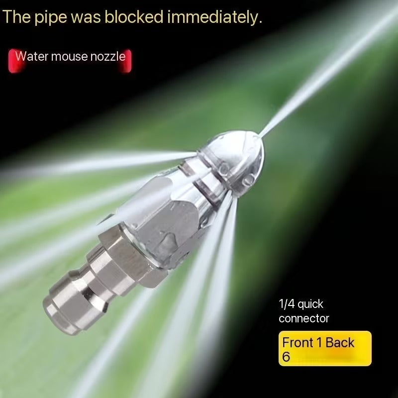 High Pressure Drain Jetter Hose Nozzle 1/4'' Quick Connector 5000 PSI