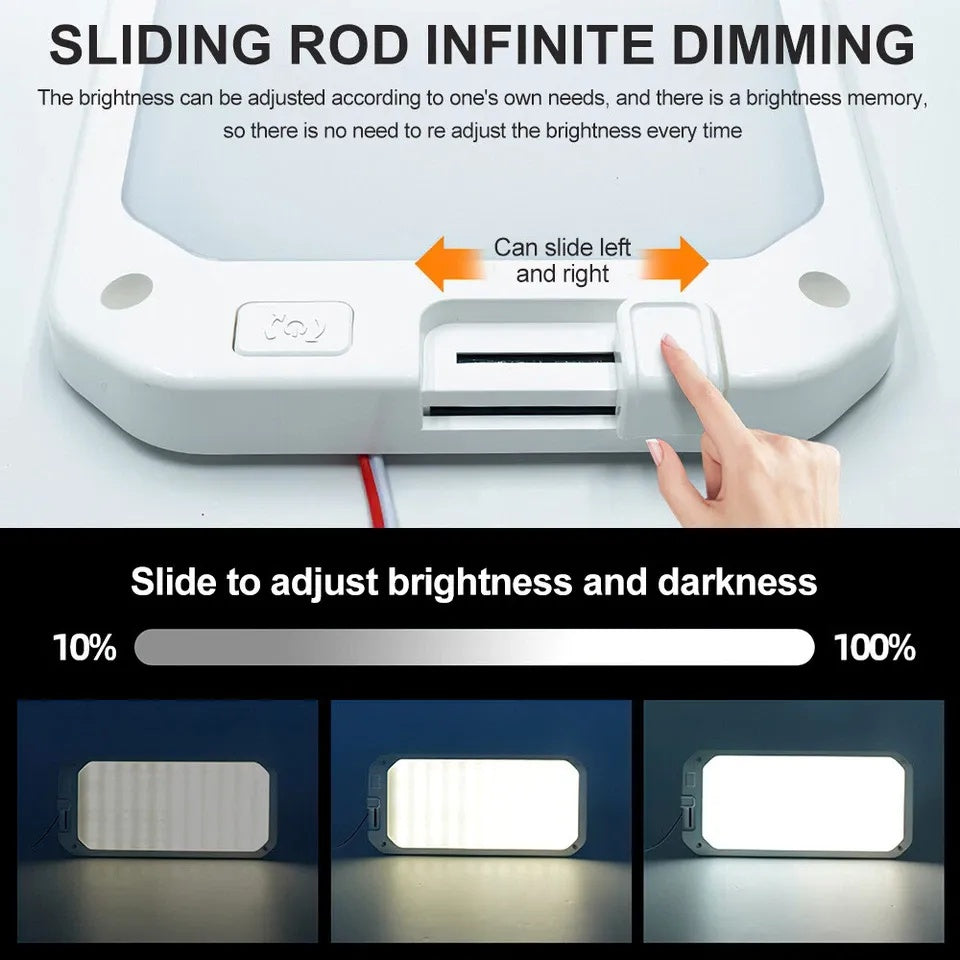 LED Roof Cabin Light 12V Interior Caravan Trailer Motorhome RV Boat Ceiling Lamp