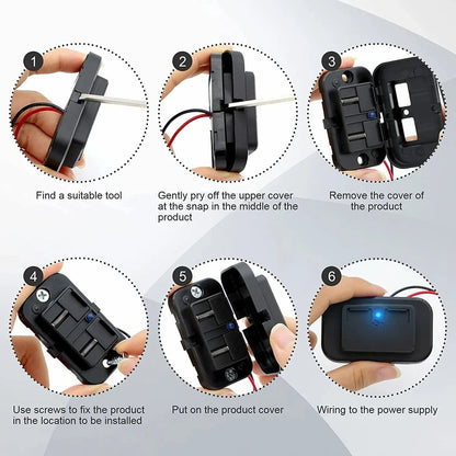 12 24V 5V 4.8A Dual USB Car Charger Socket Power Outlet