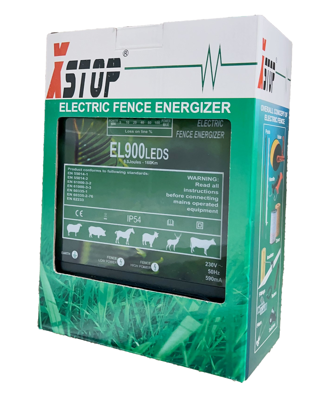 160KM XSTOP EL900LEDS Electric Fence Energiser