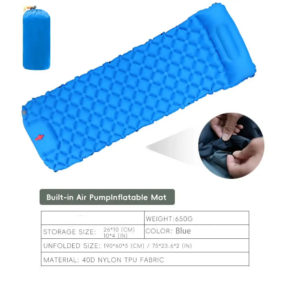 Inflatable Matting Inflatable Camping Mat with Pillow – Self-Inflating Mattress - Buy Kiwi ...