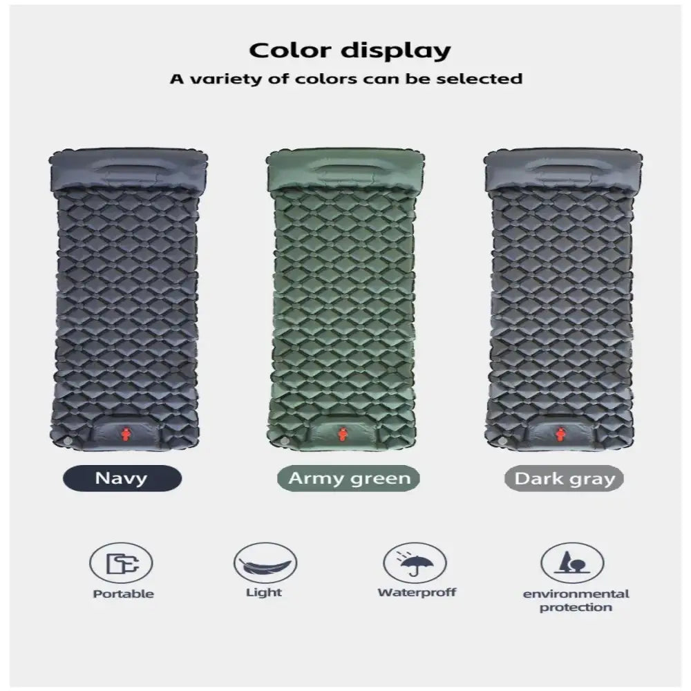 Inflatable Camping Mat with Pillow – Self-Inflating Mattress