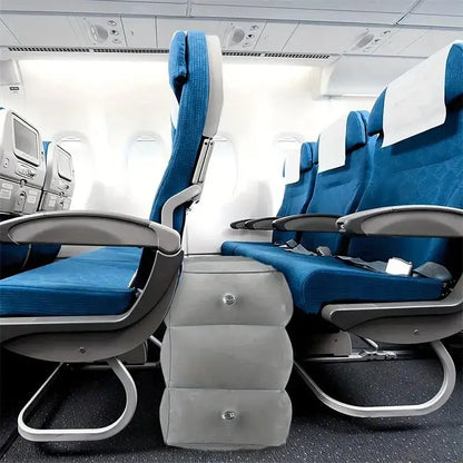 Inflatable Travel Footrest Pillow (Navy Blue & Grey)