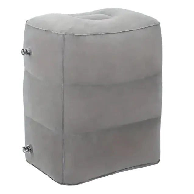 Inflatable Travel Footrest Pillow (Navy Blue & Grey)