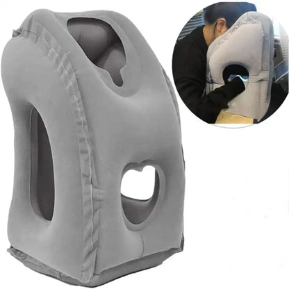 Inflatable Travel Neck Pillow with Chin Support