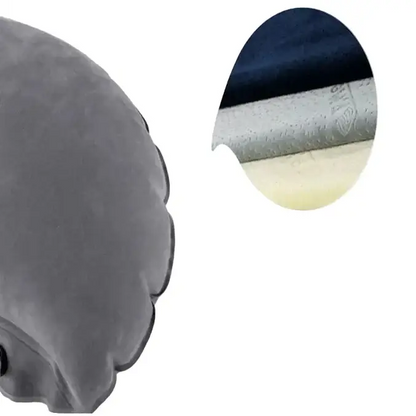 Inflatable Travel Side-Sleeping Neck Pillow (Grey & Blue)