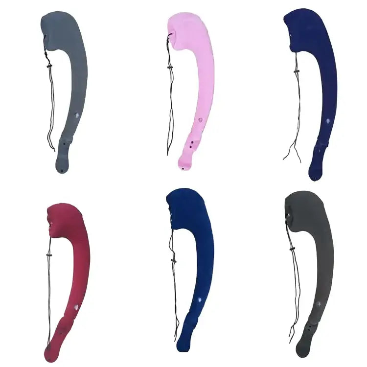 Inflatable Travel Side-Sleeping Neck Pillow (Grey & Blue)