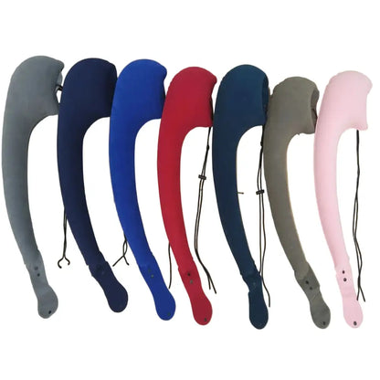 Inflatable Travel Side-Sleeping Neck Pillow (Grey & Blue)